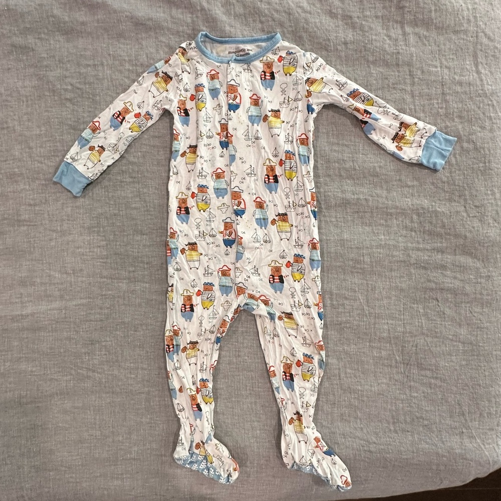 Magnetic Me Footless Pajamas Teddy Bear Pirates